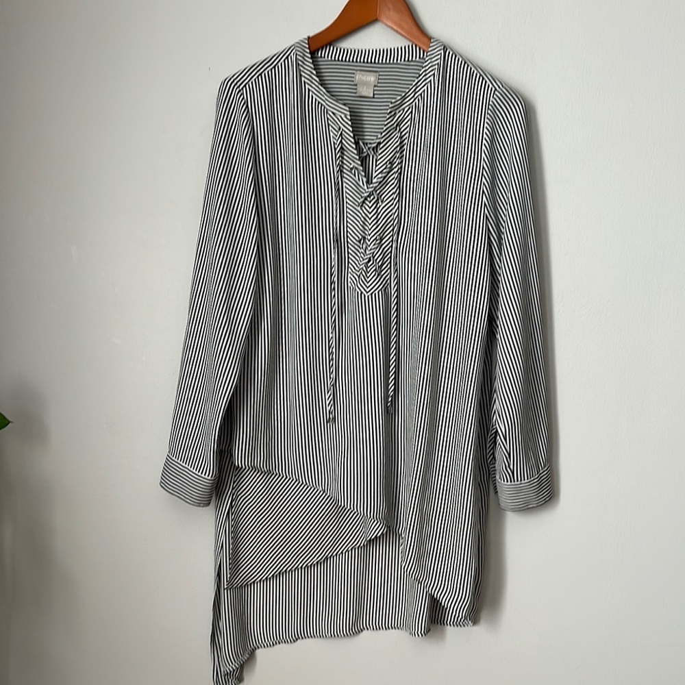 Striped Black and White Tunic Top